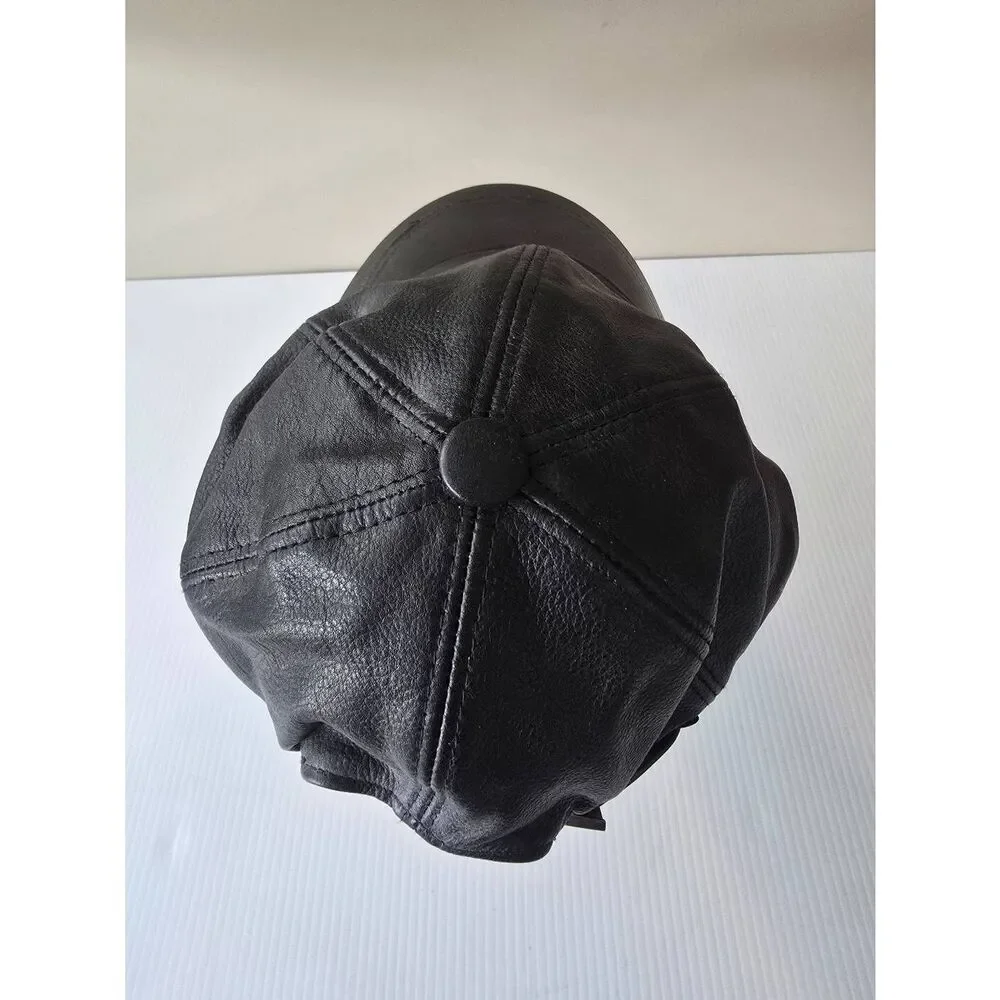 Black Leather Cap